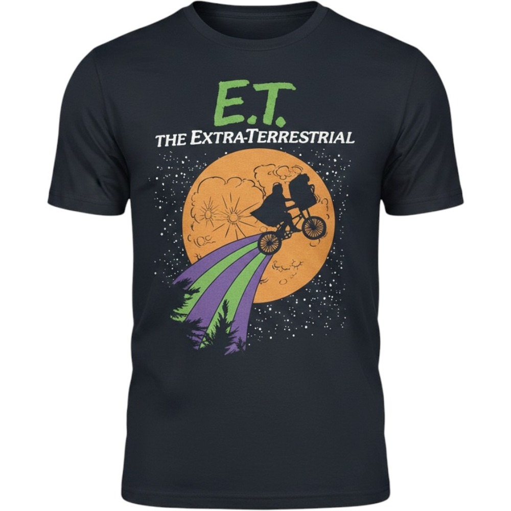 ET The Extra-Terrestrial Graphic T-Shirt Navy Blue Small Adult Movie Tee
